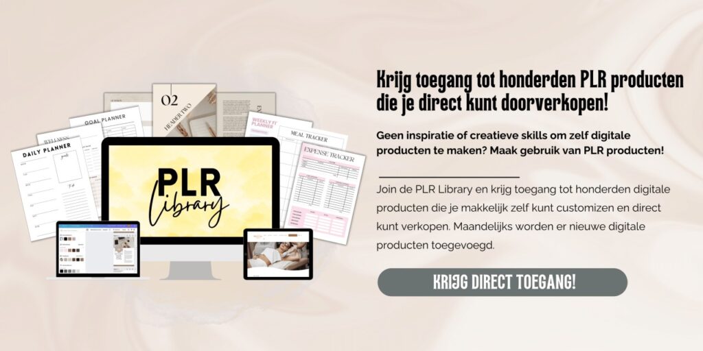 Op deze foto zie je PLR als voorbeeld van geld verdienen met sociale media