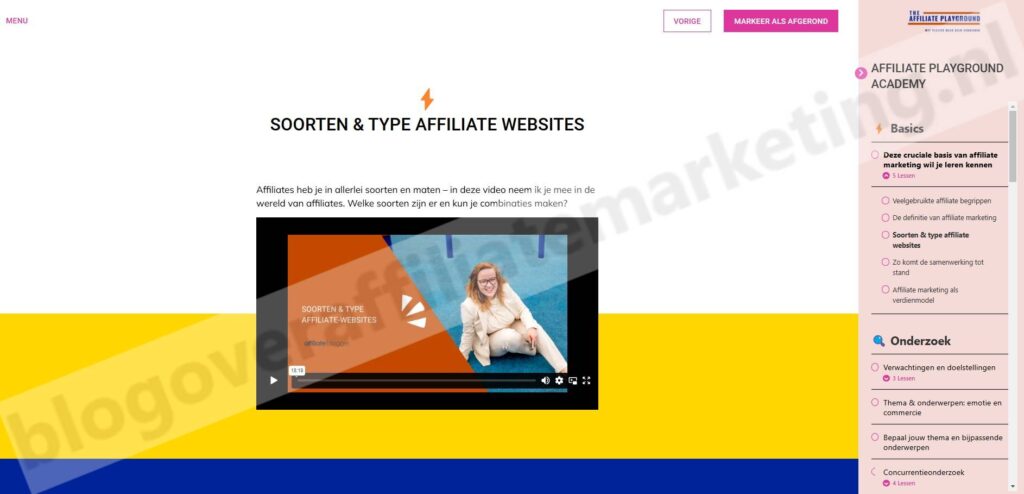 Op deze foto zie je de Affiliate Playground Academy van Jennifer Kok (AffiliateBlogger)
