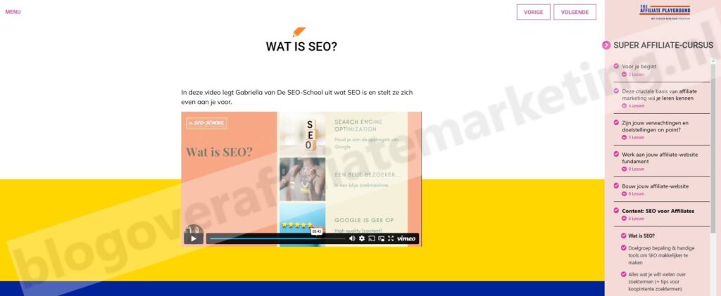 Op deze foto zie je module 6 van de Super Affiliate-cursus van Jennifer Kok (affiliateblogger)