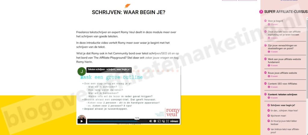 Op deze foto zie je de Super affiliate-cursus van Jennifer Kok, mijn #1 van beste affiliate marketing cursus